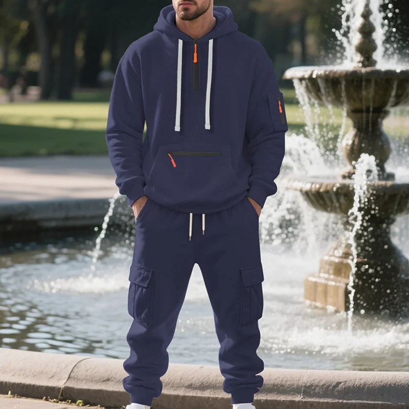 

Men's Suit Large Size American Style Heavyweight Fleece Loose Men's Casual Sports Multi-Pocket Workwear Men's Clothing Winter