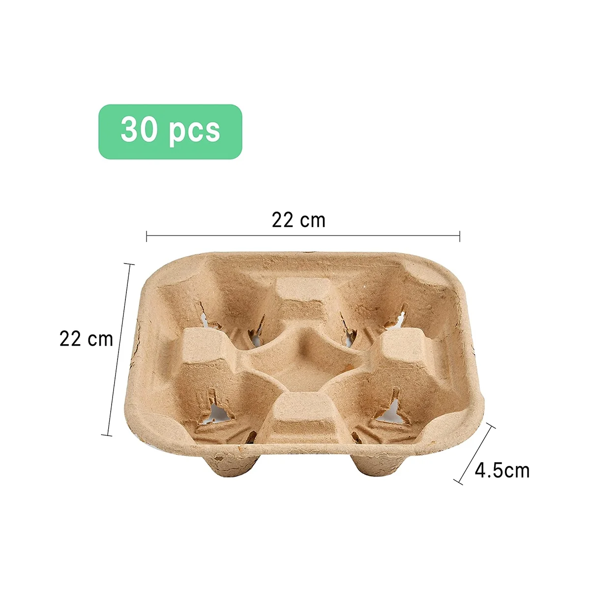 25Pcs 4-Cup Drink Carriers New & Improved - Biodegradable, Premium -Friendly Drink Carriers in Bulk for Restaurants