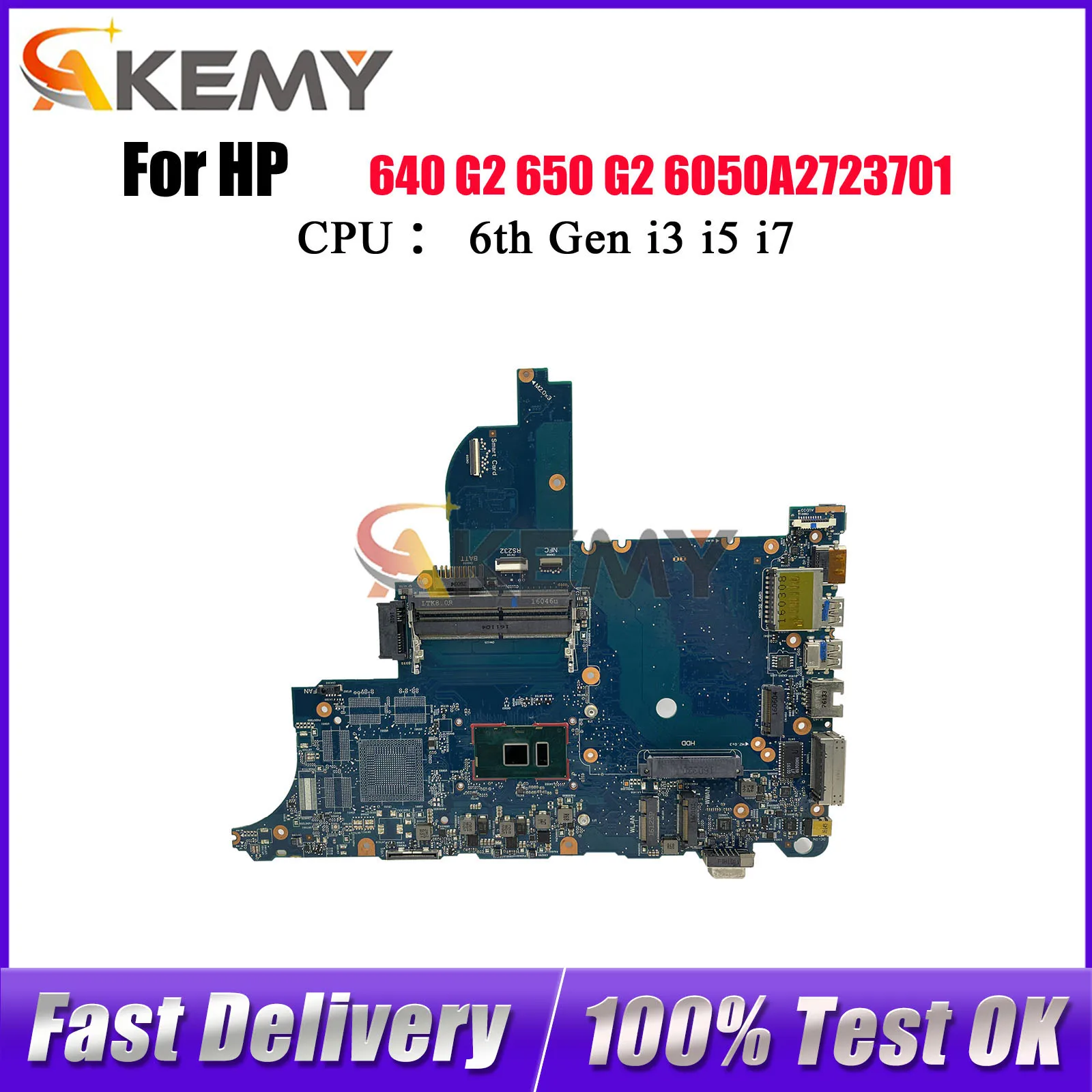 

Материнская плата для ноутбука HP ProBook 640 G2 650 G2 6050A2723701 852724-501 840715-001 с процессором i3 i5 i7 6-го поколения протестирована нормально