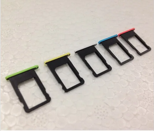 Retail 5th Colorful Sim Card Tray for iPhone 5C Sim Card Slot Card Slot Holder adapter Socket Replacement repair parts