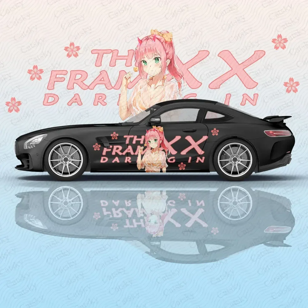 

Zero Two аниме наклейка на кузов автомобиля аниме Itasha виниловая наклейка на боковую сторону автомобиля наклейка Декор автомобиля наклейка автомобильная защитная пленка