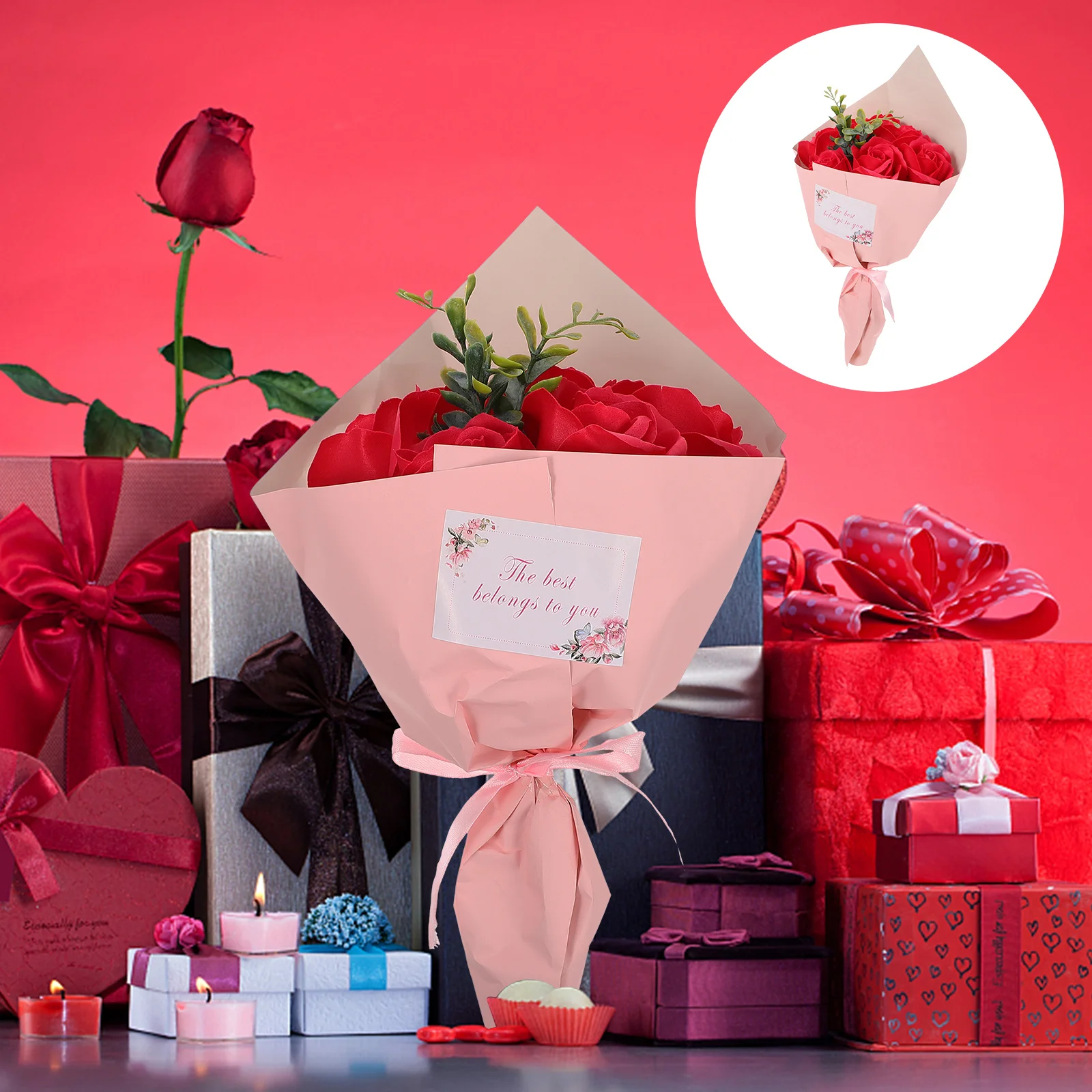 

1pc Soap Flowers Soap Rose Simulation Floral Decor Creative Long-Lasting Gift Valentine'S Day Present For Lovers Mothers Friends