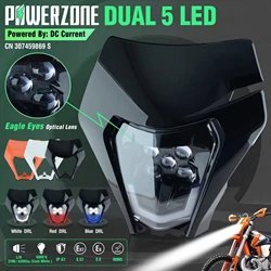 PowerZone Motorcycle Headlight Headlamp Head Light Supermoto Fairing For KTM EXC SXF MX Dirt Bike Enduro Headlight Black