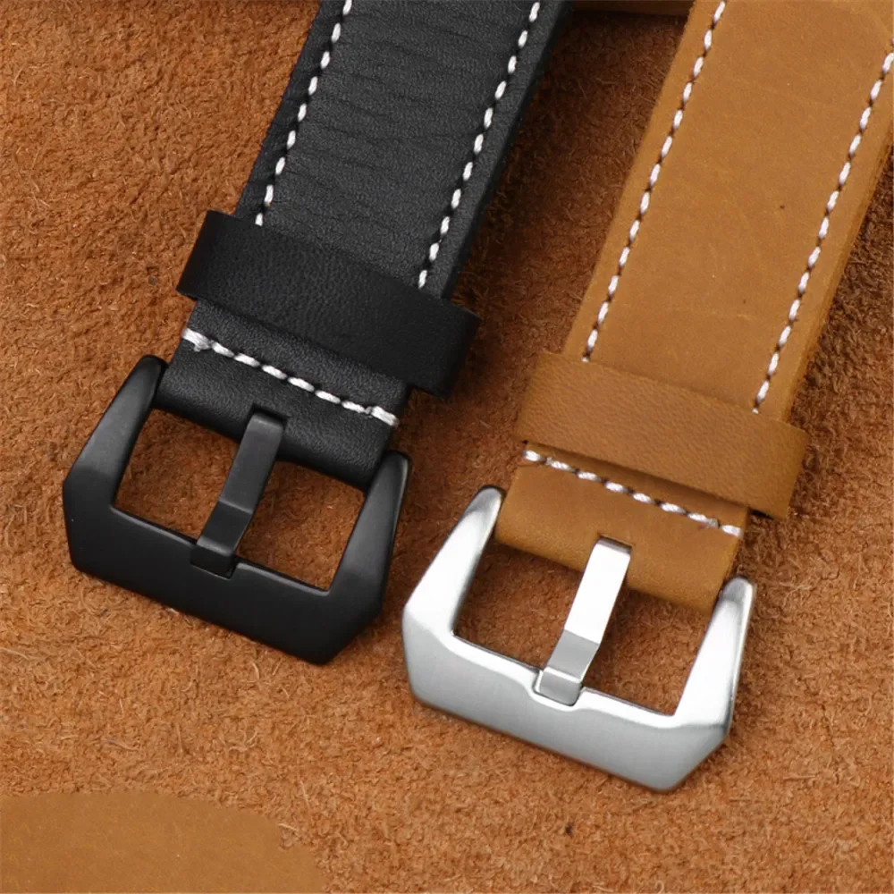 20mm 22mm 24mm 26mm Cow Leather Strap for Panerai PAM111 441 Men Retro Frosted Genuine Leather Watch Band for Diesel Breitling