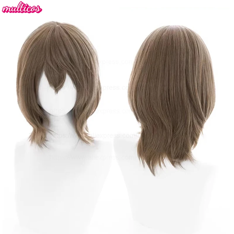 

Высококачественный парик для косплея Горо Акэчи из игры P5, 38 см, коричневый, с эффектом перелива, термостойкий, синтетический, для Хэллоуина, аниме-парик + сетка для парика