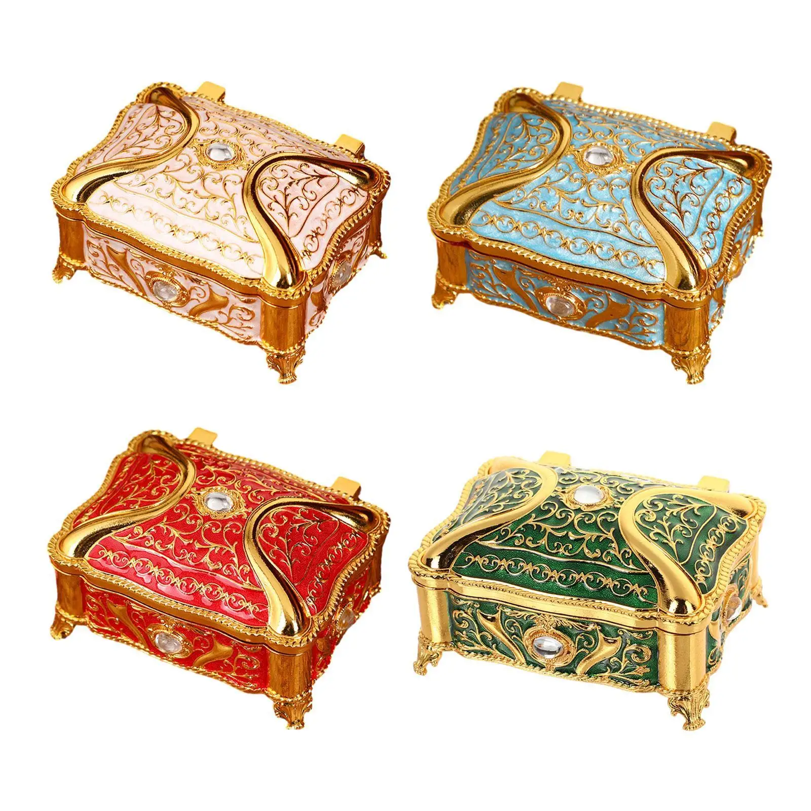 

Металлический футляр для украшений для декоративного хранения подвесок и колец на столе