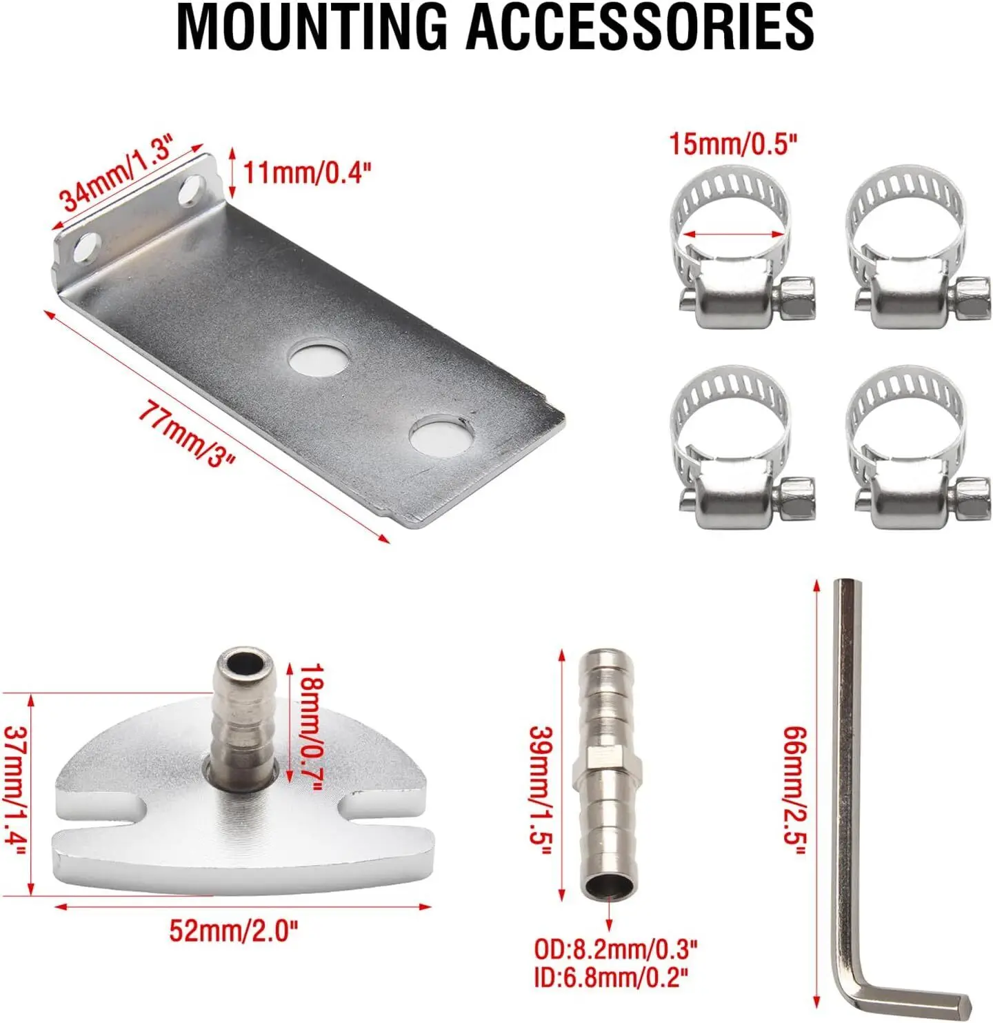 Regulator Tekanan Bahan Bakar Universal Aluminium yang Dapat Disesuaikan + Kit Pengukur + Fitting Hitam Biru Merah Perak