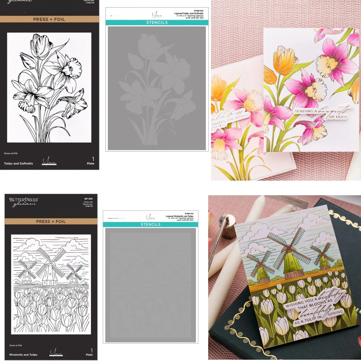 

Tulips and Daffodils Press Foil Plate Stencil Set for DIY Decorating Scrapbook Paper Card Album Embossing Craft Die 2026 New
