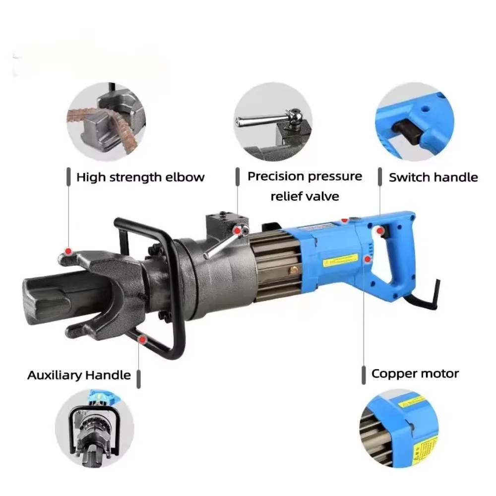 RB-16 Portable Electric Rebar Bender - High Efficiency 16mm Hand Tool for Construction Bar Bending