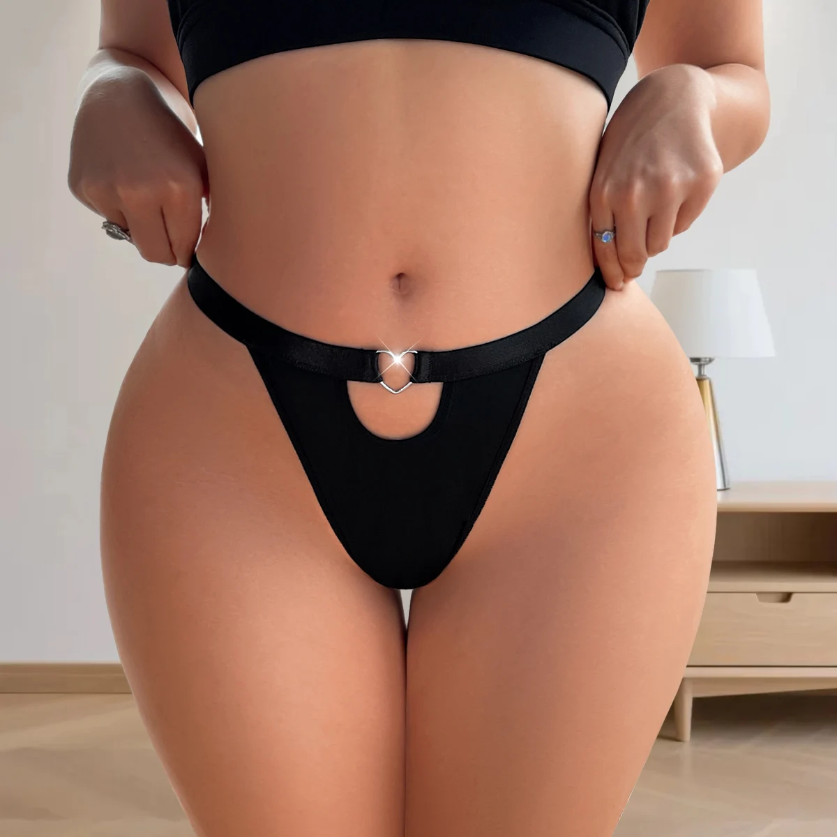 1 pz Plus Size 1XL-4XL Nero Donne Sexy Mutandine Intimo Vita Bassa Solido Traspirante Comodo Slip Della Signora Lingerie Sexy Panty