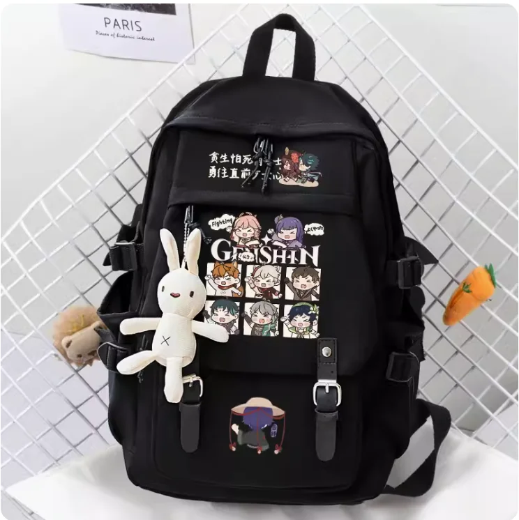 Anime Genshin Impact Yae Miko Zwerver Schooltas Rugzak Hoge Capaciteit Schoudertas Cosplay Student Tiener Cadeau B098