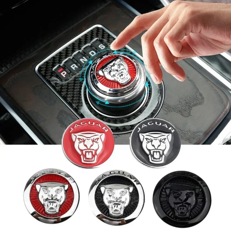 42mm Car Gear Panel Knob Emblem Badge Style Sticker Car 3D Metal Decal Sticker for Jaguar XE XF XJ S X E F I Pace Type R S Sport