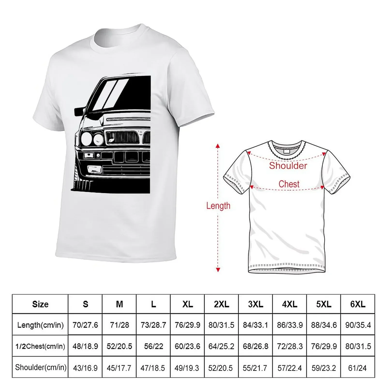 Car Art of a Classic 1990 Lancia Delta HF Integrale 16v T-shirt aesthetic clothes anime clothes heavyweight t shirts for men