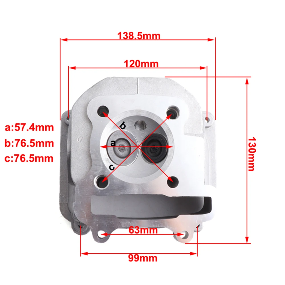 GY6 150cc cylinder head assembly 57.4mm suitable for scooters, ATV karts 152QMI 1P52QMI