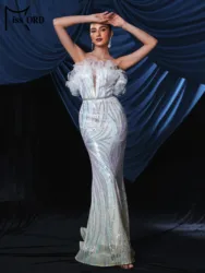 Missord Strapless Backless Sequin Mermaid Evening Gown Wedding Birthday Party Formal Occasion Cocktail Graduation Dresses