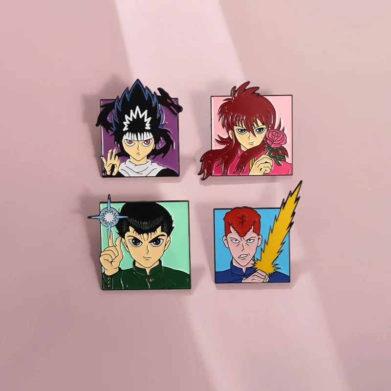 Bros Enamel karakter Anime kartun kepala merah mawar dewi akademi gadis Pangeran prajurit lencana Punk penyihir Lapel Pin perhiasan