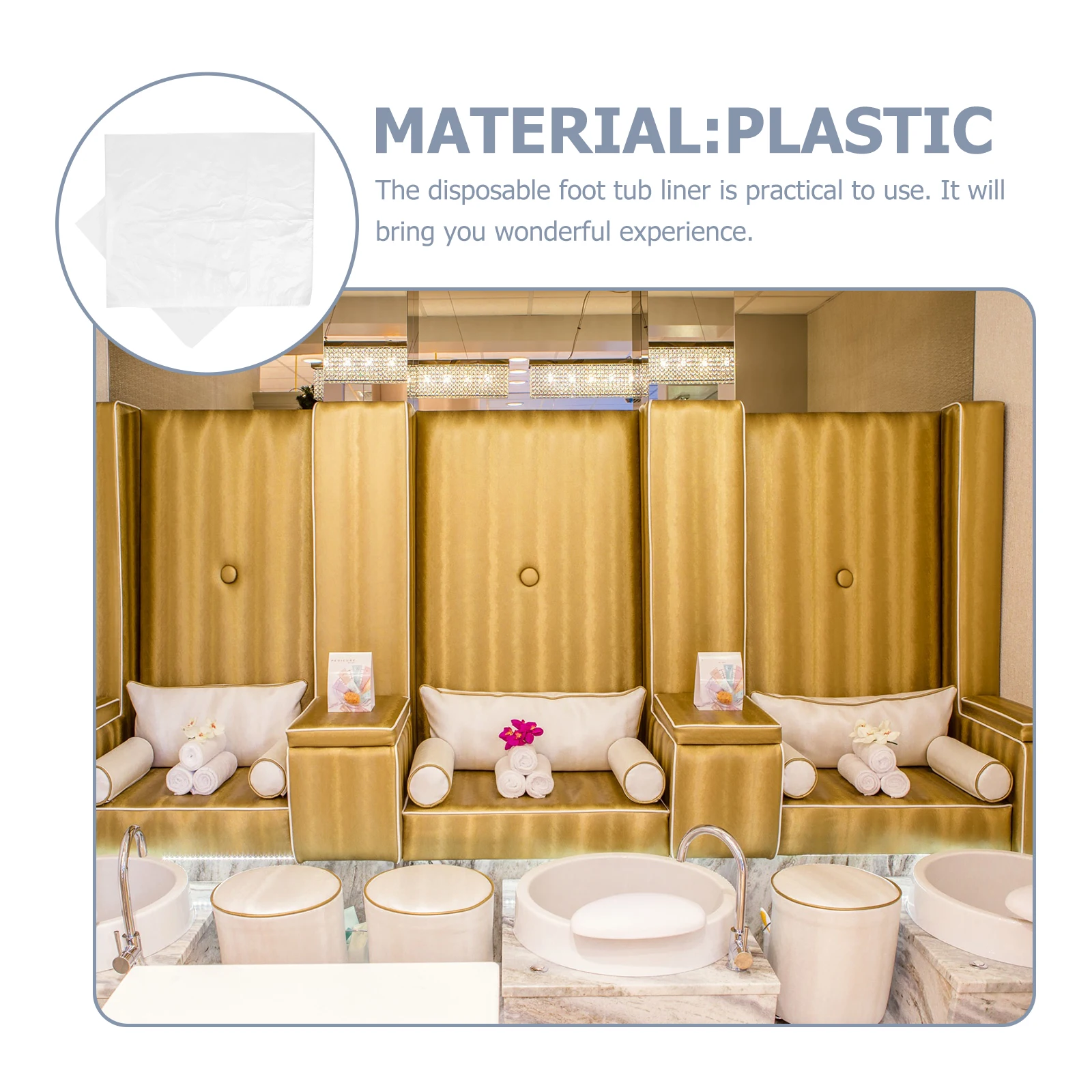 

1Pack Thickened Disposable Foot Bath Bag Foot Soak Pouch Pedicure Supplies for Home Shop Spa 65x75cm Waterproof Breathable