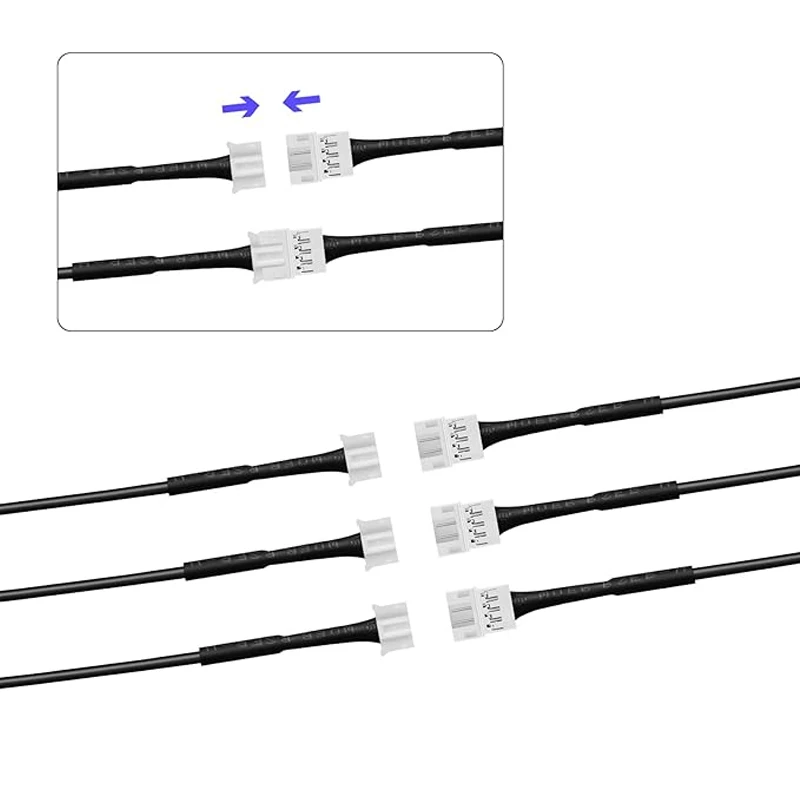 2 in 1 Acrylic Interior Car LED Strip Light Extension Wire 78.7inch for Dreamcolor&RGB Main Controller Connects Extended Line