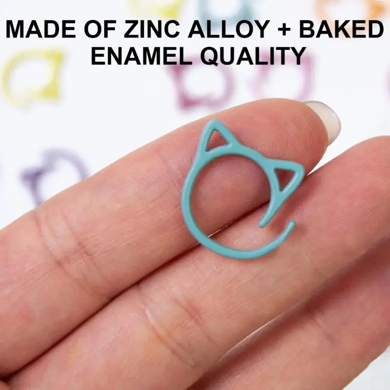 24/48 قطعة القط الأذن المعادن غرزة ماركر إبرة كروشيه قفل ماركر حلقة إبرة كروشيه قفل غرزة ماركر لأدوات الحياكة #5