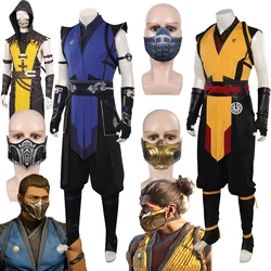 Sub Zero Scorpion Cosplay Fantasia Game Mortal Kombat Costume Disguise Adult Men Fantasy Male Halloween Carnival Party Clothes