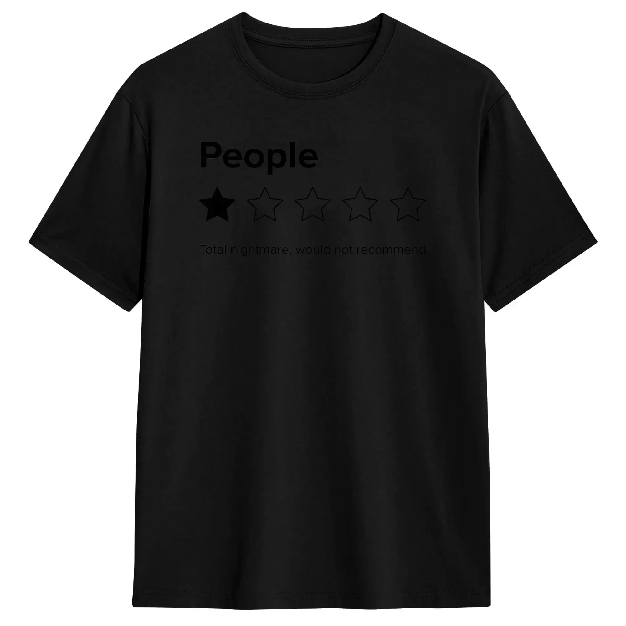 Men's People One Star Total Nightmare Would Not Recommend T Shirts Cotton Clothing Short Sleeve Tee Shirt T-Shirt