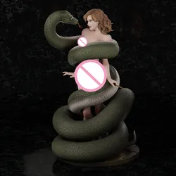 Magical Girl and Snake Resin Figure 1/24 Scale Assemble Miniatures Model Kit Unassembled Unpainted Statuettes Toys