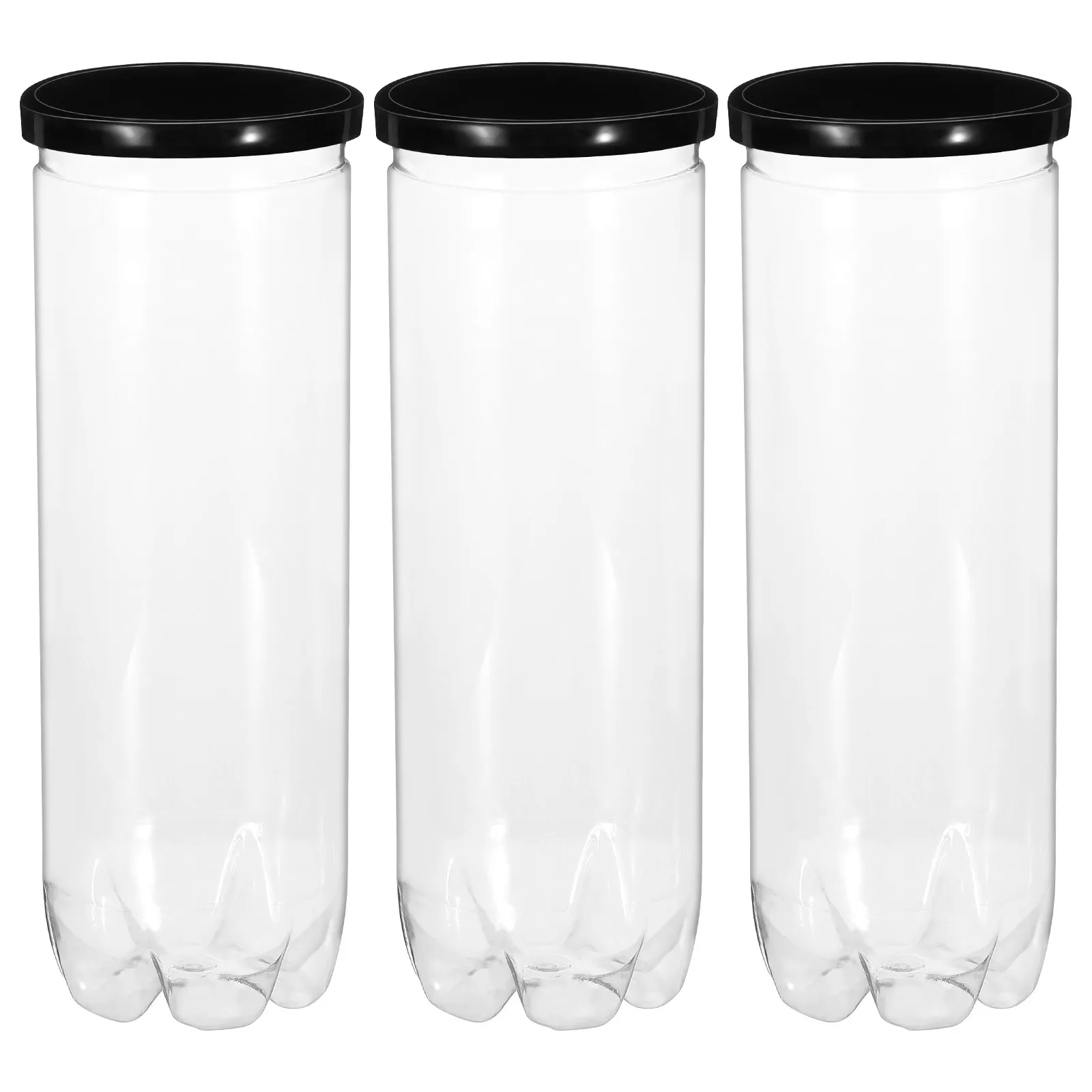 

3 Pcs Balls Container Tennies Clear for Plastic Tennis Holder Empty Containers Cylinder with Lid