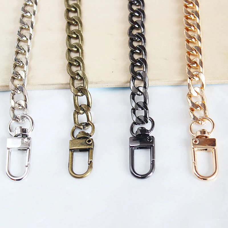 【New】Chain Bag Strap Accessories 20cm Extension Chain Bag Metal Chain Solid Color DIY Chain Durable Gold Silver Black Belts