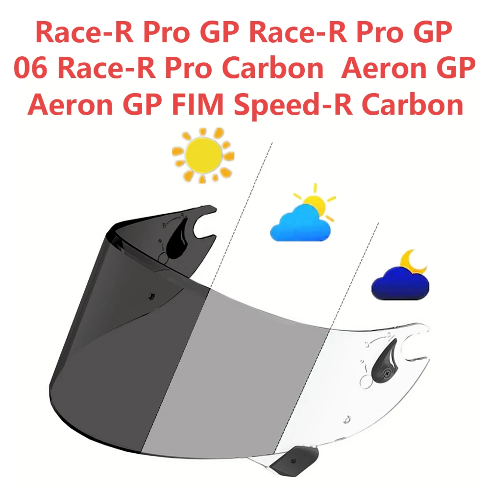 

Aeron GP Visor for SHARK Race-R Pro GP Race-R Pro Carbon Aeron GP FIM Speed-R Carbon Face Shield Helmet Sunscreen Lens Windproof