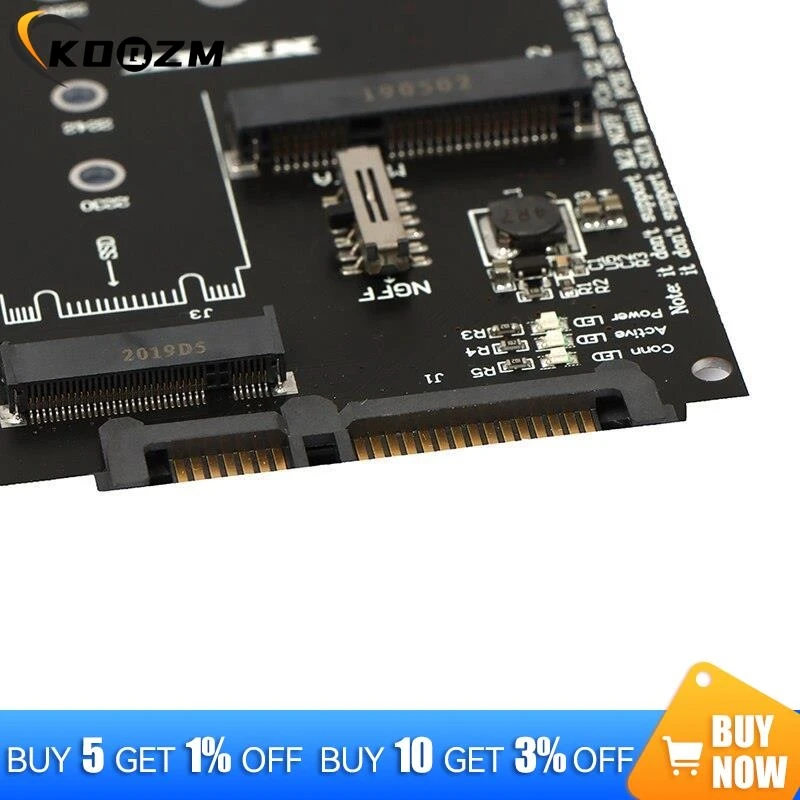 2 NGFF MSATA SSD To SATA 3.0 Adapter 2 In 1 Converter Card For PC Laptop