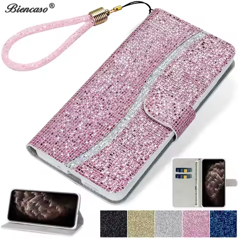 Diamond Bling Flip Case For Samsung Galaxy Note 10 Pro Note 20 Ultra S22 S21 S20 S10 S9 S8 S7 Edge A12 A22 A32 A52 Wallet Cover