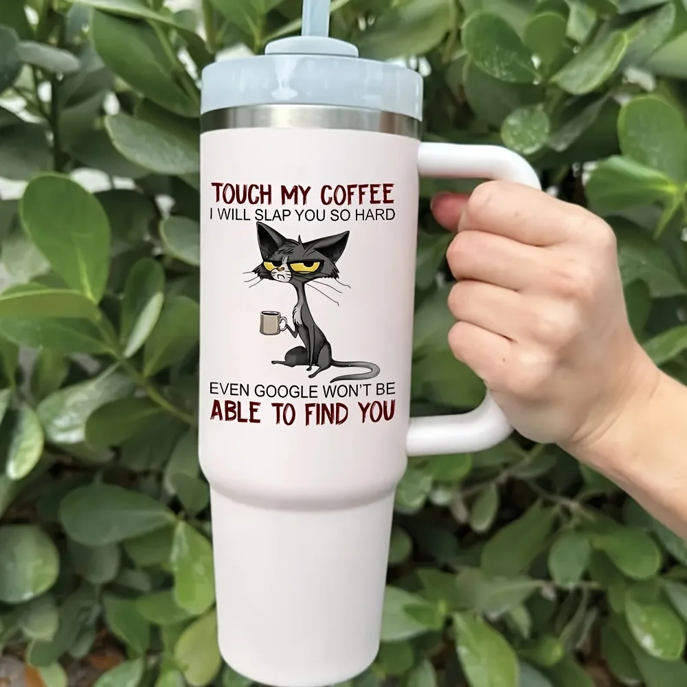 4pcs Cat Drink Coffee Design, UV DTF Cup Stickers, Waterproof Sticker Pack For Decorating Mugs, Cups, Bottles, School Supplies,