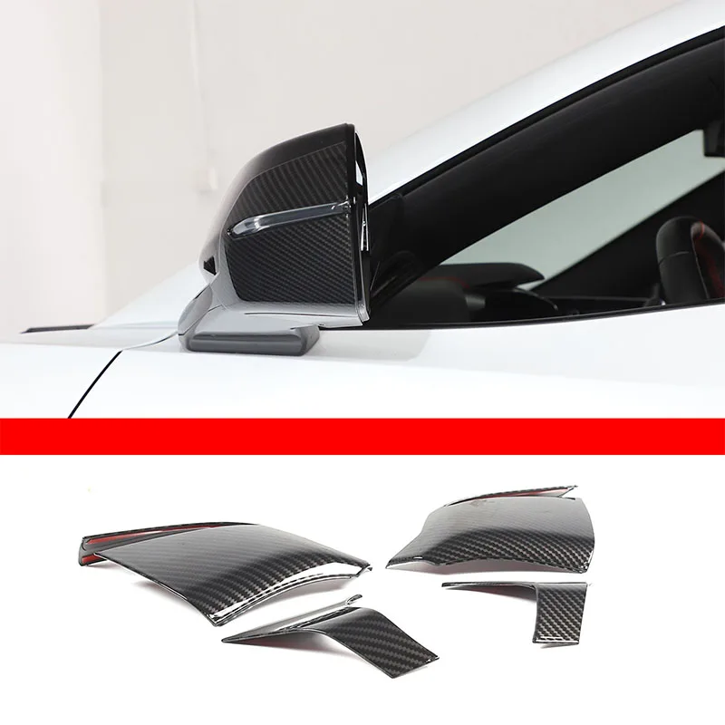 

For 2020-2023 Chevrolet Corvette C8 ABS Carbon Fiber Texture Car Exterior Mirror Lower Cover Sticker Auto Exterior Accessories