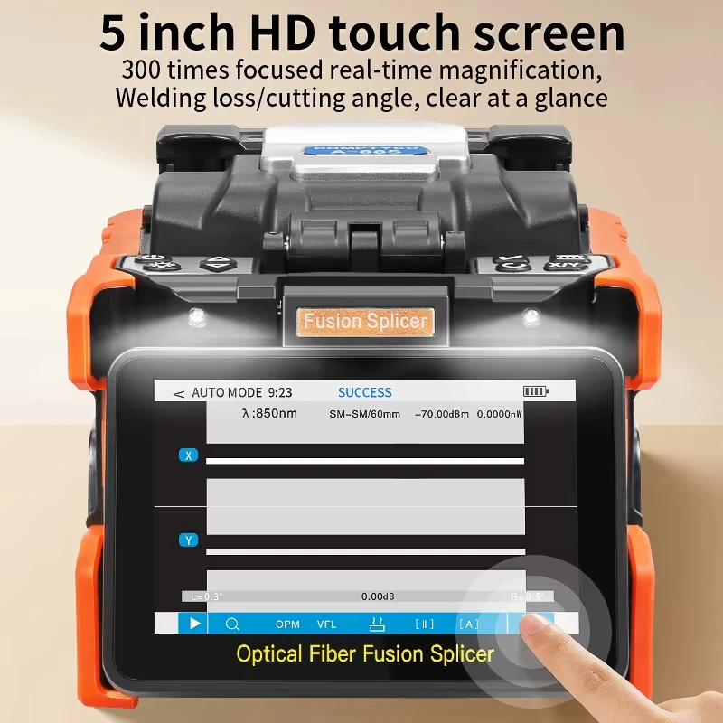 COMPTYCO A-88S Fiber Optic Fusion Splicer 6 Motors Touch screen 10 Languages Fiber Optic Core Welding Machine Built-in OPM VFL