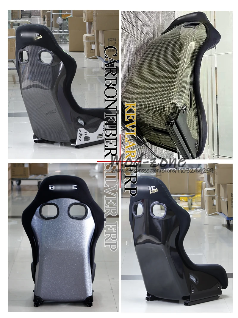 JDM ZETA IV LOWMAX Light Weight Carbon Fiber Fiberglass Shell Gradation Cushion Car Tuning Fixed Bucket Racing Seat