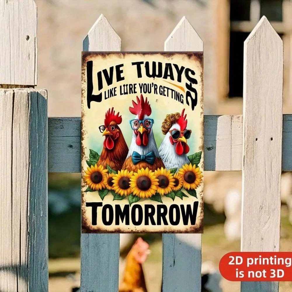 

Vintage Metal Wall Art Sign with Live Always Quote, Farmhouse Decor for Ramadan 2026, Valentine's & Art Deco Style Rustic Rooste