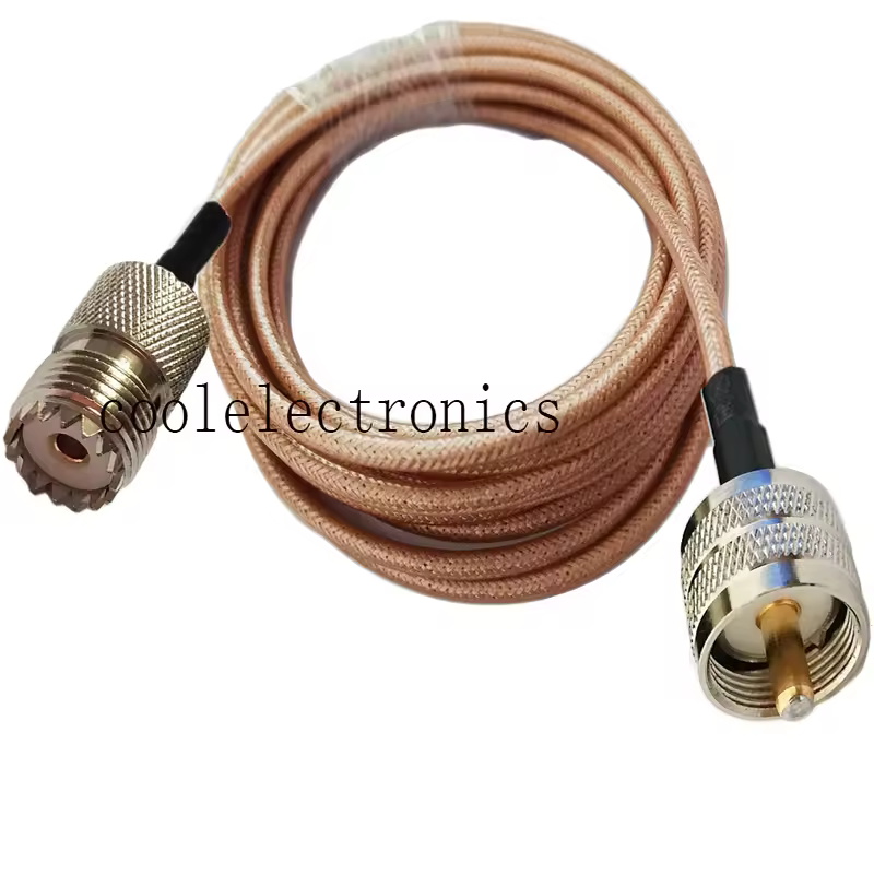 RG400 UHF PL259 macho a UHF SO239 hembra doble blindado trenza de cobre cable Coaxial RF 50ohm 10/15/20/30/50CM 1/2/3/5/10M