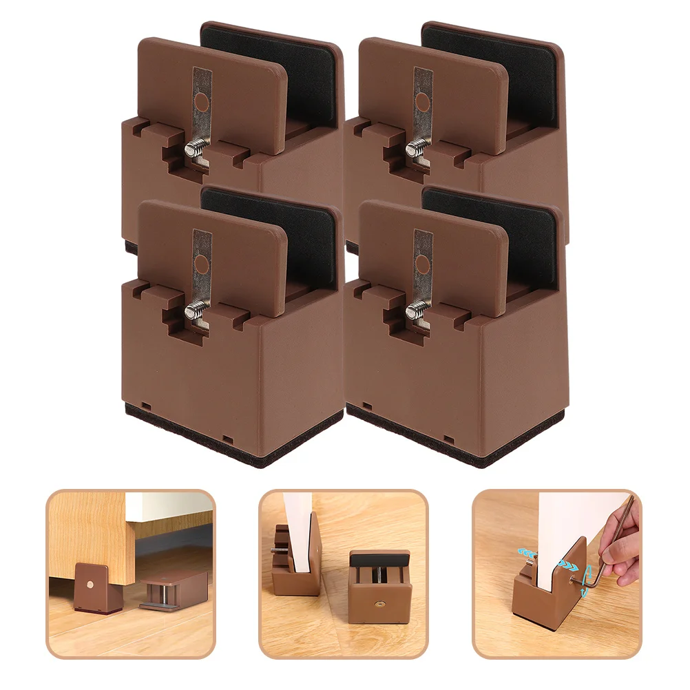 

4Pcs Adjustable Bed Frame Risers Platform Furniture Leg Riser Height Enhancer Floor Scratch Protector Bed Lifts for Storage