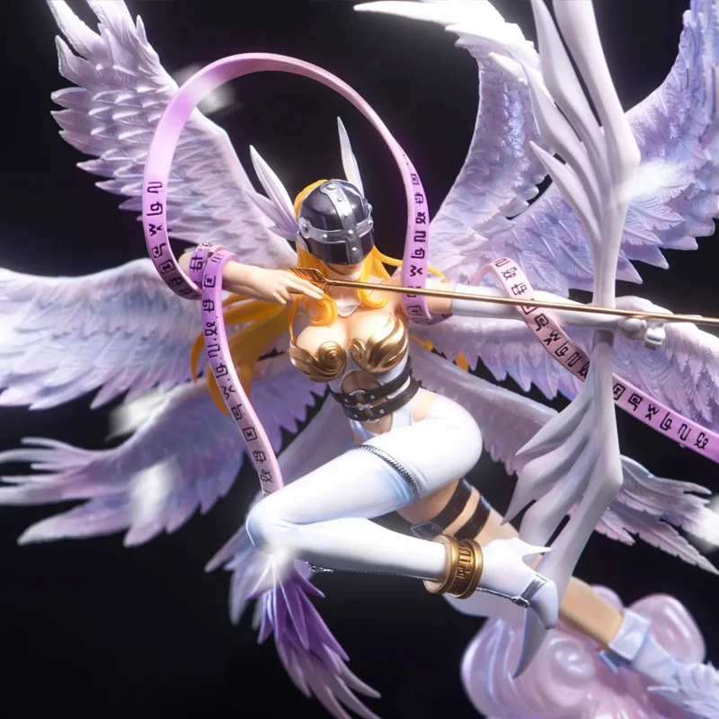 NEW 29cm Digimon Adventure Anime Figure Angewomon Yagami Hikari Childhood Goddess Exquisite Desktop Ornaments view 3