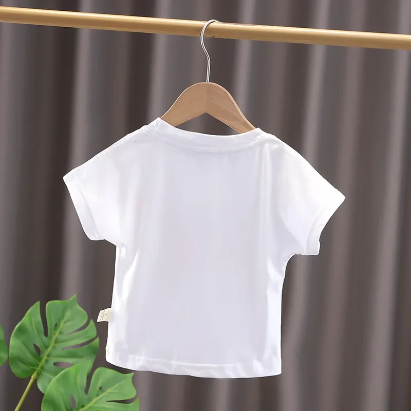 Summer Toddler Boy Clothing Korean Kids Clothes Casual Cartoon Cotton Short Sleeve Baby Tops+Denim Shorts Children Sets B068 6