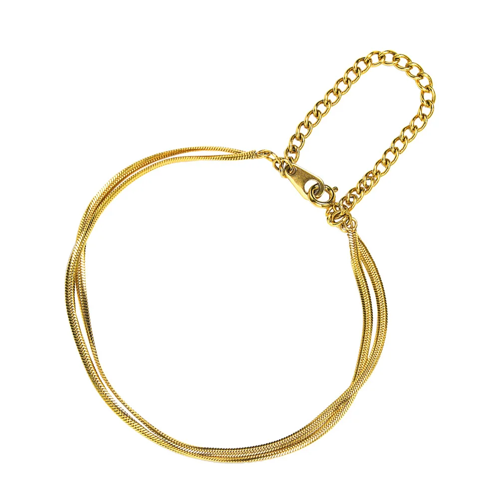 

Stainless Steel Double Layer Snake Chain Bracelet Minimalist Chic Design Comfortable for Women Men Ankle Charm Hand Jewelry