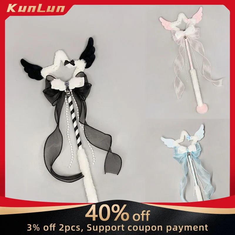 

Lolita Princess Magic Wand Photo Prop Star Support Cane Anime Cosplay Magic Stick Girl Heart Sweet Prop Collectible Ornament Toy