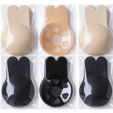 New Silicone Strapless Invisible Bra Pads Women Push Up Bras Self Adhesive Reusable Sticky Breast Lift Tape Rabbit Nipple Cover