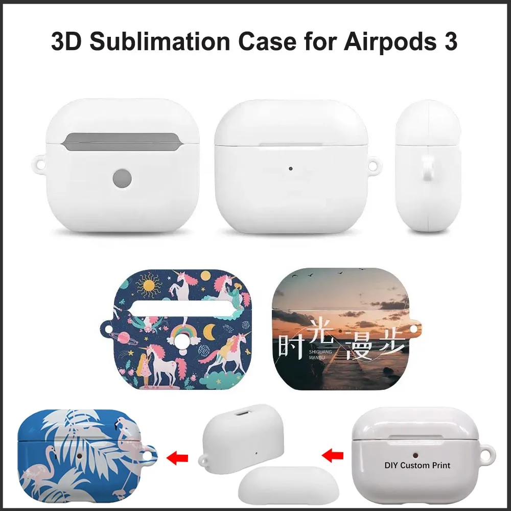 

10pcs Sublimation Blank Earbuds Case for Airpods Pro 3 2 1 DIY Printing Coated Wireless Bluetooth Earphone Shockproof Covers