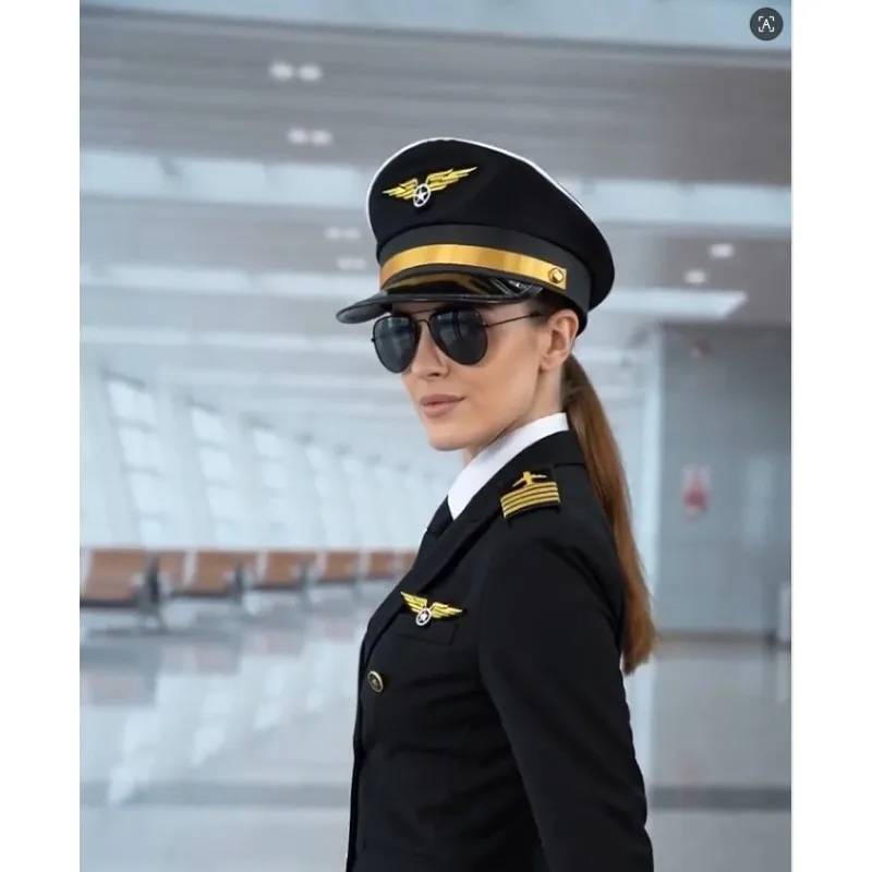 PESENAR Pilot Cap Pilot Costume Accessory for Adults and Teens Captain Halloween Party Cosplay Supplies