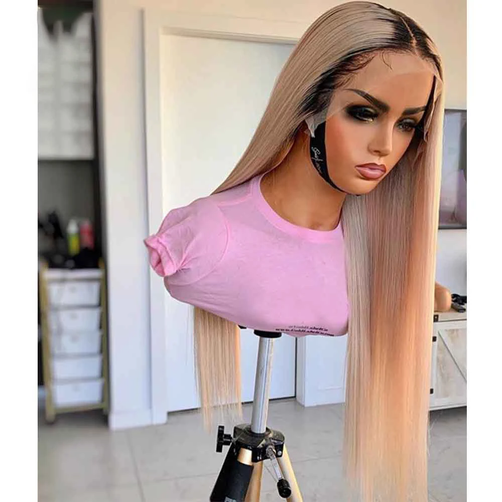 soft-26inch-ombre-613-blonde-straight-180density-long-glueless-lace-front-wig-for-black-women-with-baby-hair-preplucked-daily