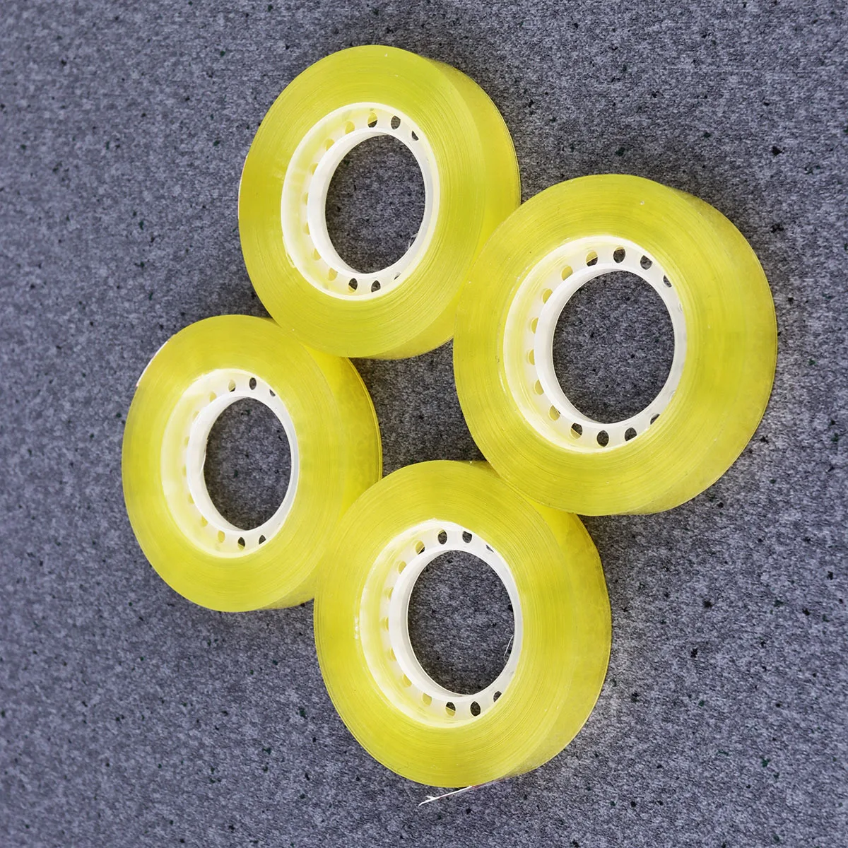 12Pcs Transparent Yellow Packing Tape Clear Bopp Strong Adhesive Easy Refill for Shipping Boxes Office School Sealing Tape