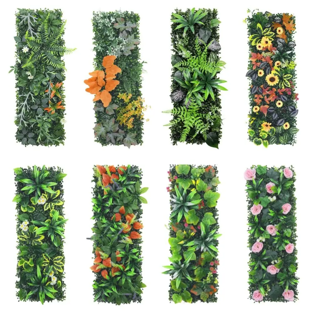 DIY Artificial Plant Wall Panel 75x25cm UV Protection Artificial Eucalyptus Carpet Lifelike Durable Simulation Maple Plant Sheet