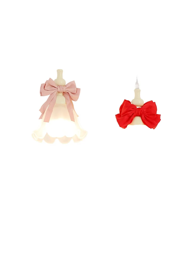

Cream Princess Wind Bedside Chandelier Children's Room Bedroom Girl Bow