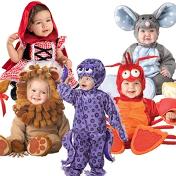 2025 New Little Lobster Jumpsuit Set Baby Food Animal Halloween Dress Up Cute Mouse Party Cosplay Infant Lion Onesie Costume